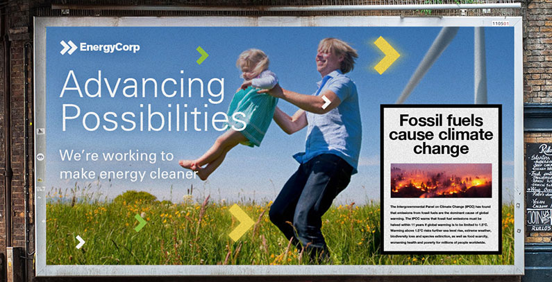 Climate change marketing campaign strategy visual illustration